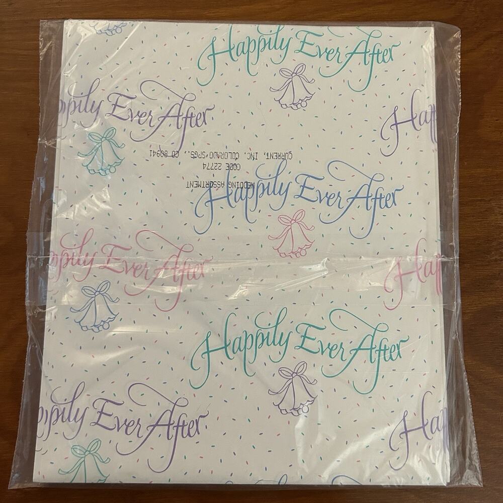 Vintage Current Bridal Floral Wrapping Paper Pastel NOS